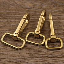 Export quality pure copper luggage hardware accessories Handmade leather leather art brass dog buckle shrimp buckle bag with shoulder strap hook buckle