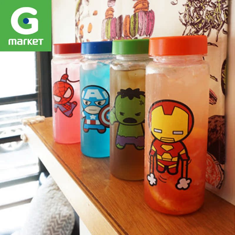 新品 韩国正品 [MARVEL/漫威]复仇者联盟卡通系列水杯500ml