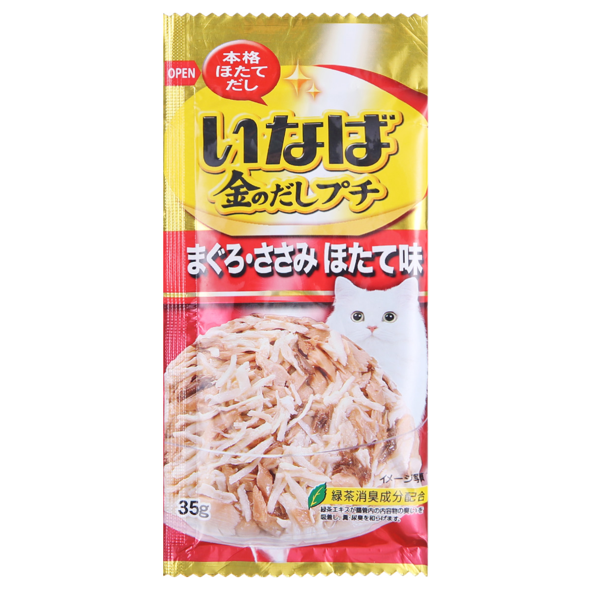 波奇网 宠物猫零食 伊纳宝金枪鱼与鸡小胸肉扇贝味35G馋嘴猫零食