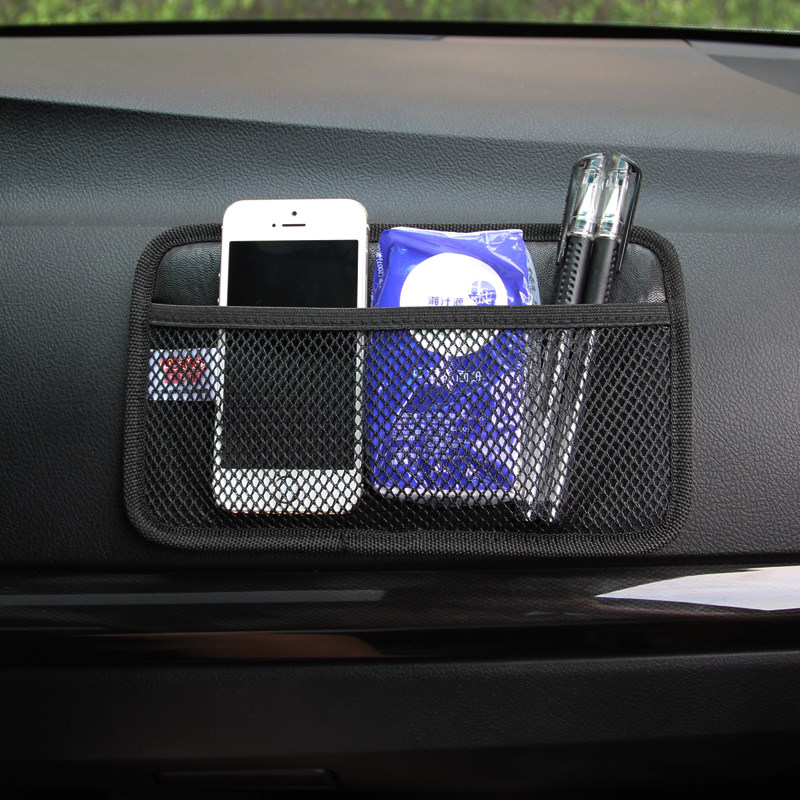 摩丝娃娃 汽车用品椅背手机袋收纳置物袋杂物挂袋车内车载手机袋