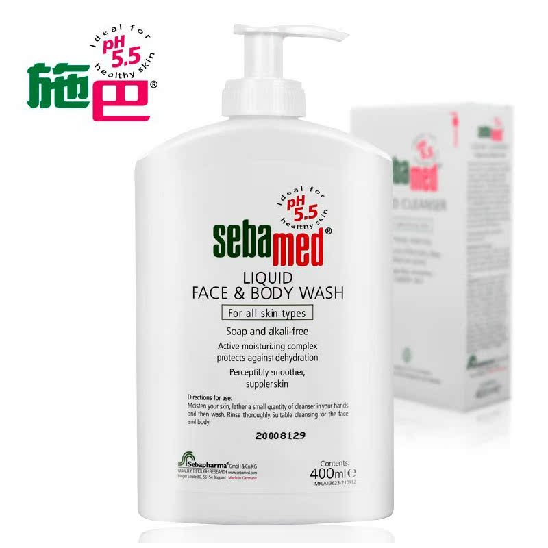 德国进口施巴洁肤浴露400ml/洁面沐浴露滋润保湿沐浴乳液 SB9399