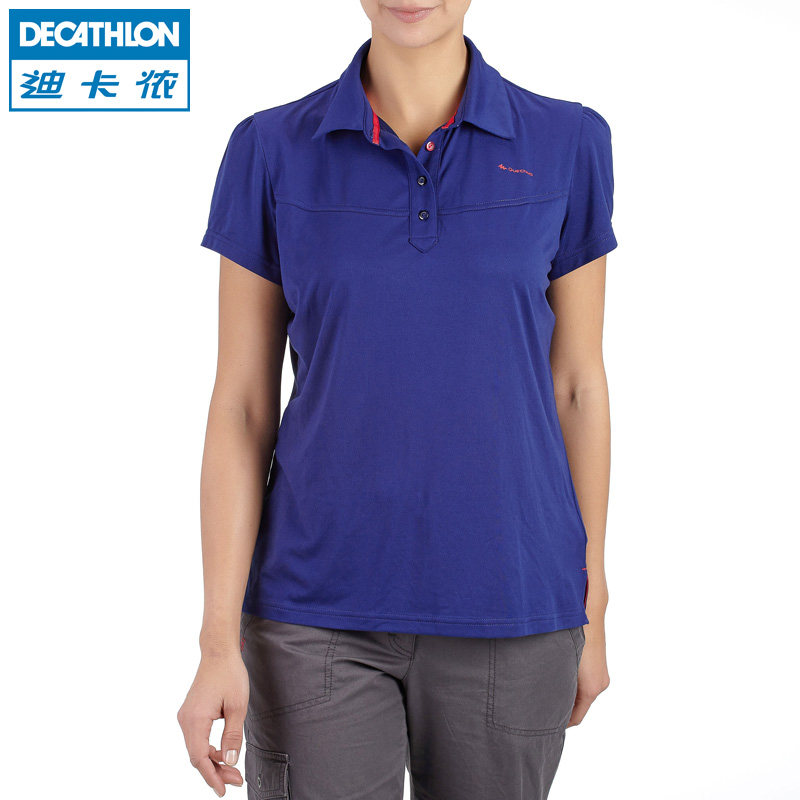 迪卡侬 户外Polo衫 女式 速干快干翻领T恤 QUECHUA L1