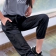 Lưới khâu quần thể thao lỏng lẻo túi thoáng khí khô nhanh túi mùa xuân và mùa hè dây rút eo thể dục dây rút chạy quần phụ nữ - Quần thể thao