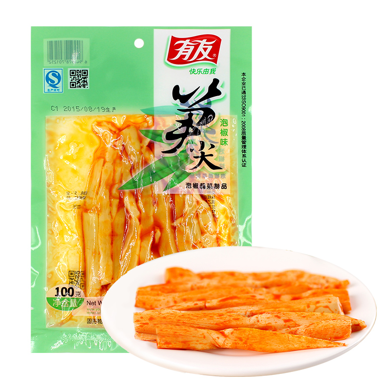【天猫超市】有友 笋尖泡椒味 100克重庆特产零食小吃泡椒竹笋○