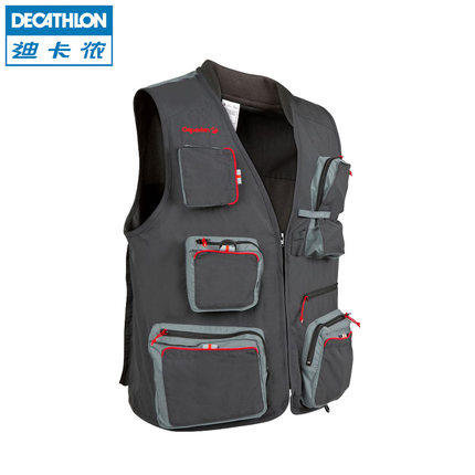 迪卡侬 钓鱼马甲多口袋钓鱼背心摄影马甲男导演马甲 CAPERLAN