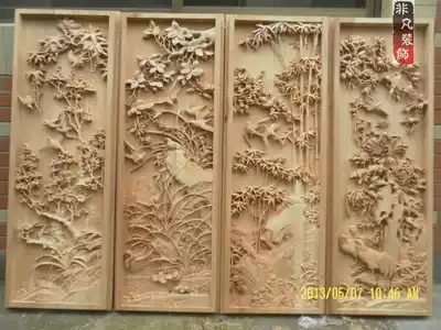 Solid wood carving MDF carving carving pendant Characteristic wood carving carving screen door can be customized