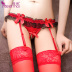 Ghen tị sexy ren mở garter bow tie garter phù hợp với màu đen vớ người lớn sexy garter vành đai Nịt Tất