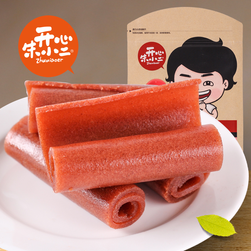 Zhu Xiaoer fruit Danpi 500g * 1 bag Shandong specialty natural hawthorn dried cake slices roll ball Pure hawthorn roll preserved fruit