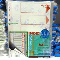 2 price Jindeli A4 paging paper PP plastic 11 holes gray index paper 5 pages spacer paper T1005 folder