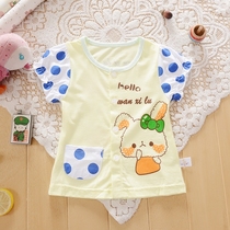 Baby short sleeve T-shirt men and women baby pair cardigan short sleeve coat children half sleeve newborn half sleeve summer thin