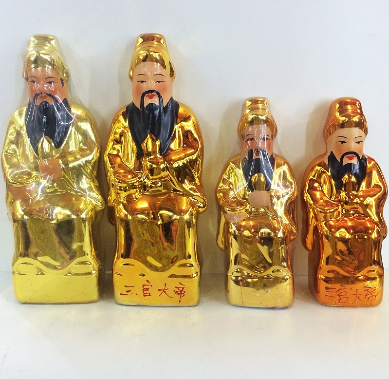 Ceramic full gold - plated three - official Great Buddha statue of 8 inches 10 inches