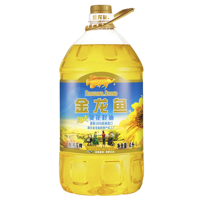 【天猫超市】金龙鱼 葵花籽油 4L/瓶 脱壳压榨 食用油
