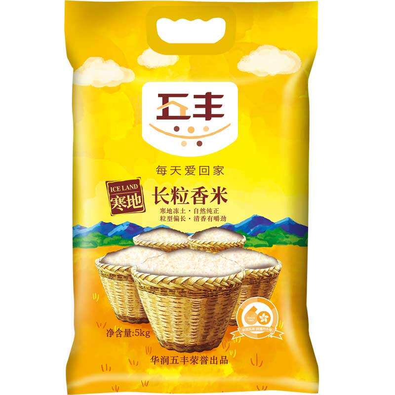 【苏宁易购】五丰 东北长粒香米 5kg