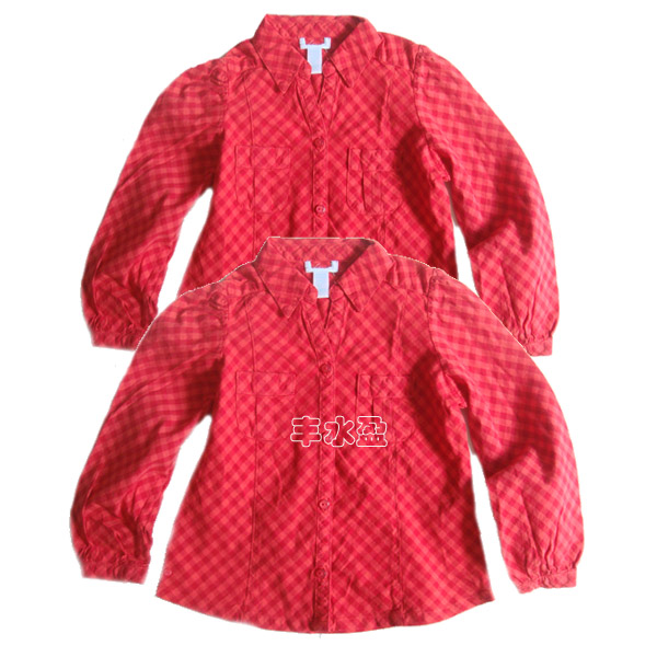 Fano Sand Wash Pure Cotton Festive Red Slanted Plaid Long Sleeve Shirt for a good version