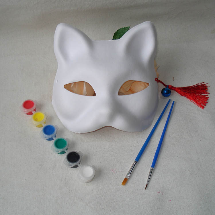 Paper Mask White Germ Pulp Mask Cat Face Faceface Makeup Prom Mask Halloween Pulp price Children