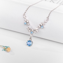 Topa Pendant Female 925 Sterling Silver 2020 New Natural Swiss Blue choker Female Topa Necklace