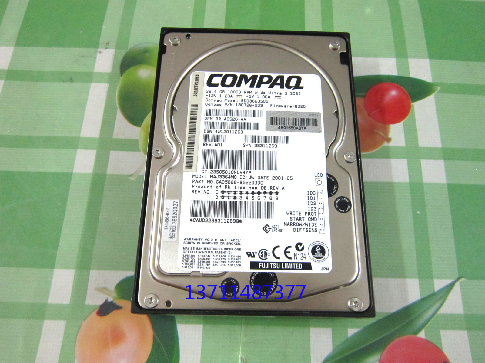 COMPAQ 176496-B22 180726-003 MAJ3364MC 36 4GB 80-pin SCSI hard drive