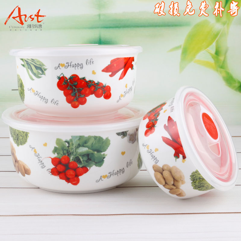 Ya cheng DE 3 PCS taste fresh scent of fresh bowl ceramics tureen three - piece preservation zone tureen lunch box seal belt