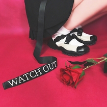 EOH original design-Girl Mafia SAMAEL violent super long motion buckle embroidery black neck ring belt