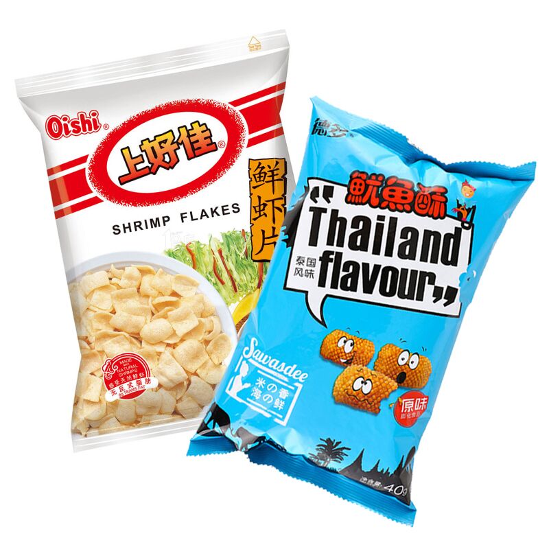 【天猫超市】德多泰国鱿鱼酥 上好佳组合80g/袋 休闲零食小点
