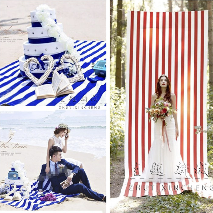Blue White Stripes Background cloth Forest Department Wedding Photos Photo Gallery Photography Outscene Wedding Photos wedding photos Props Beach Cloth