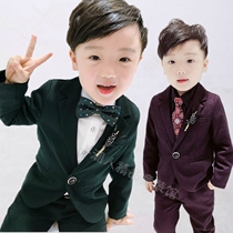 2 Boy dress British small suit 3 Childrens gentleman suit 4 Boy suit two-piece set 5 years old autumn and winter flower girl 7