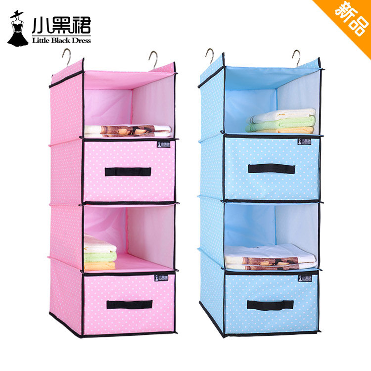 Small black dress wardrobe Contained Hanging Bag Suspended Multilayer Solid Closet Drawer Containing inside Clothing Cashier Bag