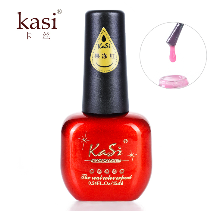 KaSi环保无味持久指甲油胶QQ甲油胶芭比光疗15ml法式甲打底果冻红
