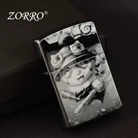 Cá nhân tùy chỉnh ZORRO Zorro dầu hỏa nhẹ hơn vua vinh quang quà tặng sáng tạo loạt liên minh anh hùng băng đen - Bật lửa bật lửa jobonbật lửa sạc điện