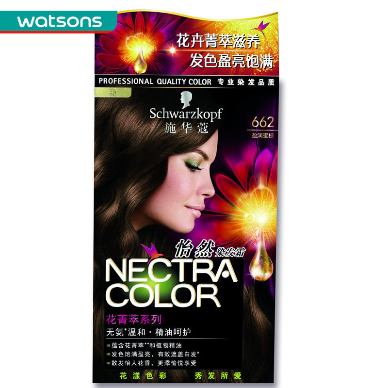 【屈臣氏】 施华蔻怡然染发霜662润蜜棕60克+60毫升+20毫升