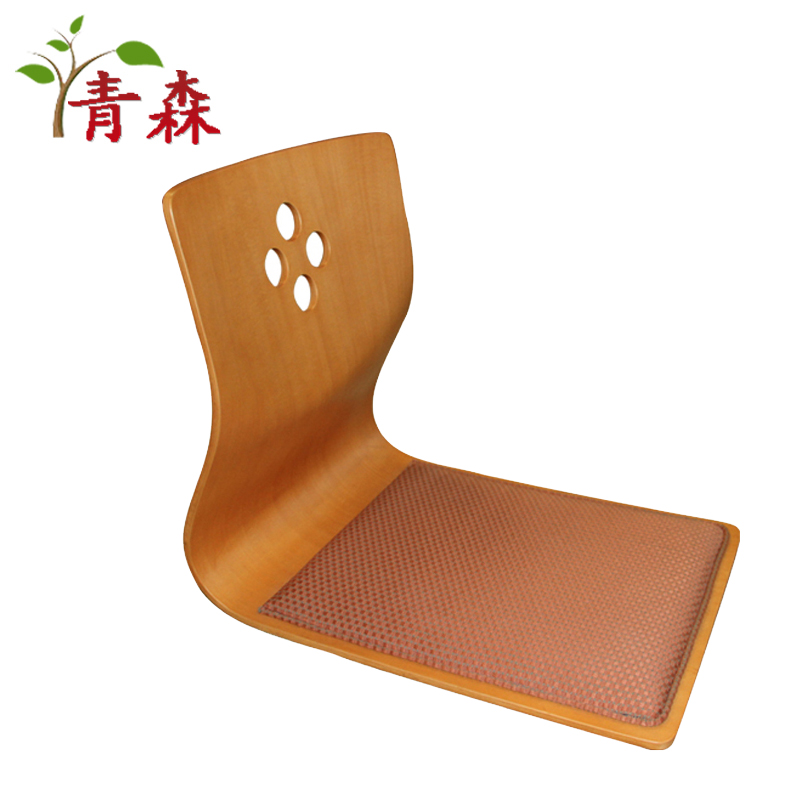 Tatami solid wood Japanese and Korean simple furniture and room curved wooden chair legless chair backrest floor chair bed bay window - Taobao