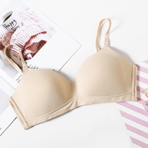 Naked silk bra female thin glossy non-steel ring gathering seamless bra silk breathable sleep movement