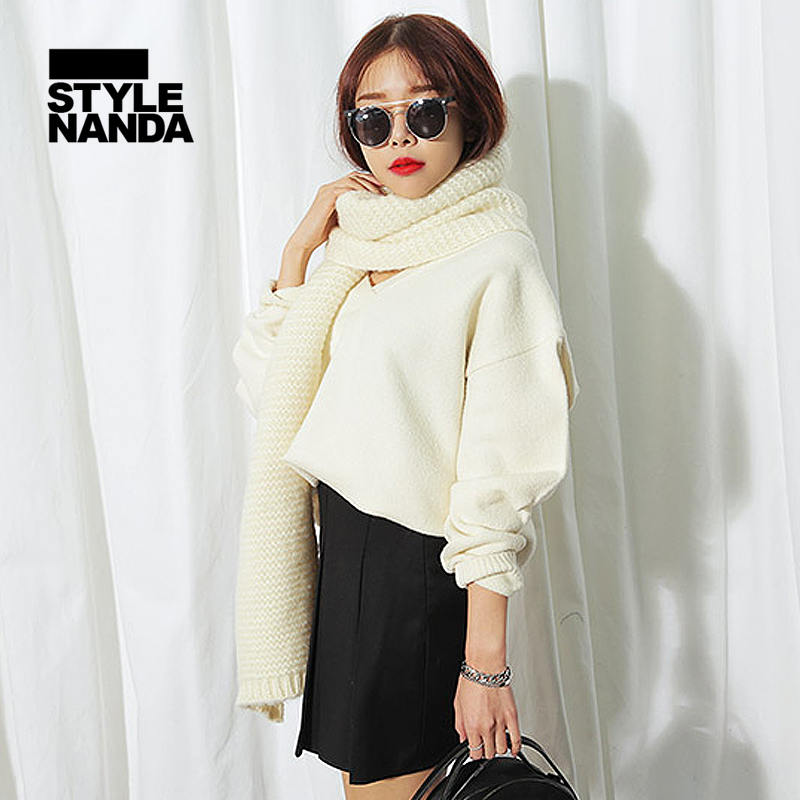 stylenanda 韩版糖果纯色羊毛混纺围脖