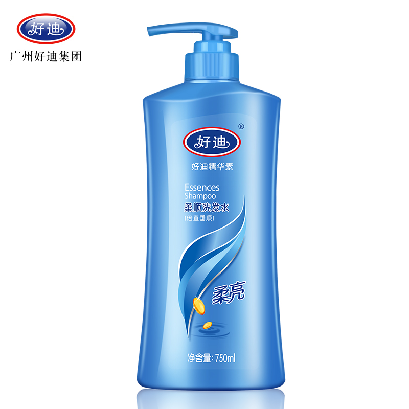 好迪正品洗发水750ml 家庭装洗发露倍直垂顺精华素洗发乳柔顺滋润