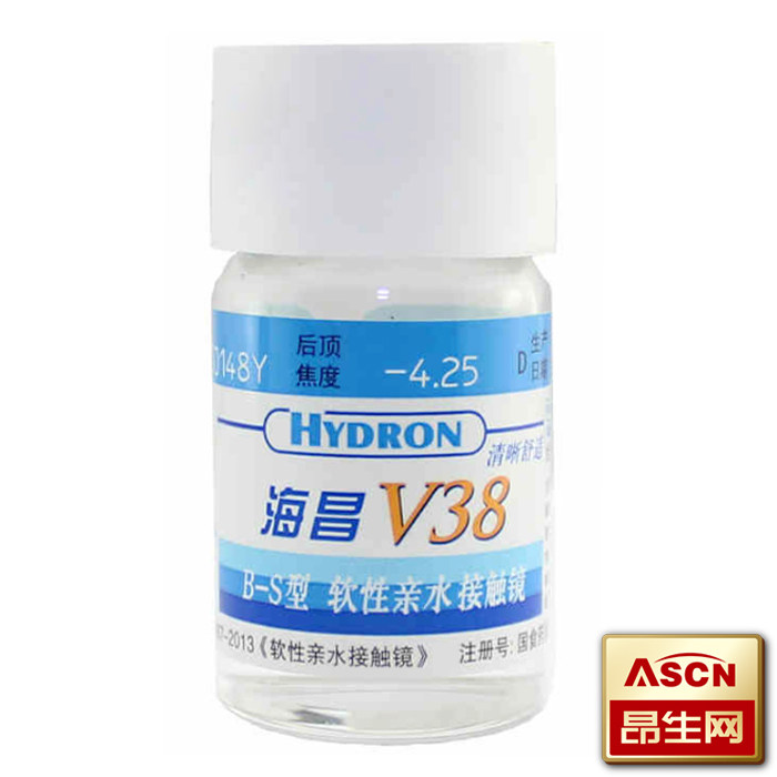 买2送三 海昌隐形眼镜V38清晰舒适 软性亲水角膜接触镜年抛1片TF