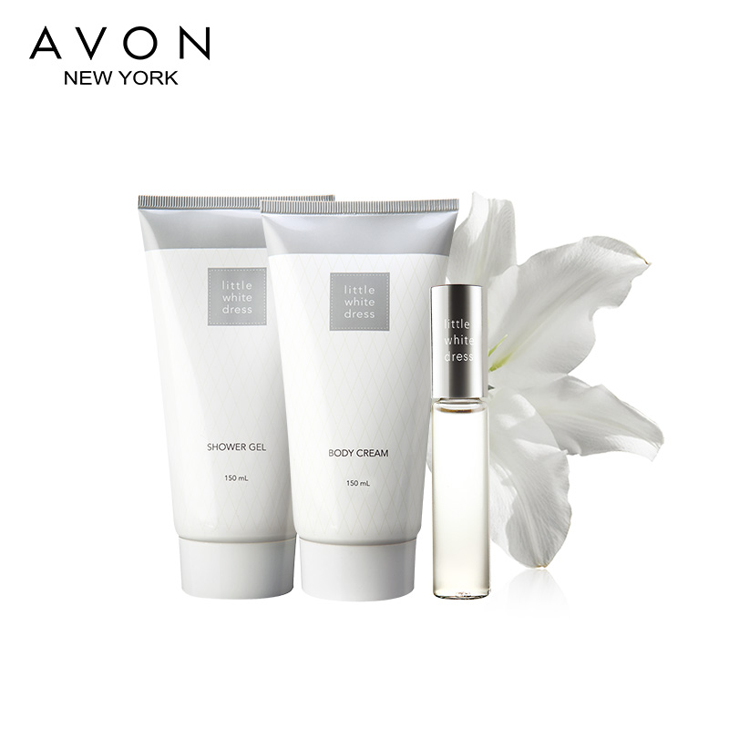 Avon/雅芳白裙之恋三件套 香体乳香水沐浴露走珠香水