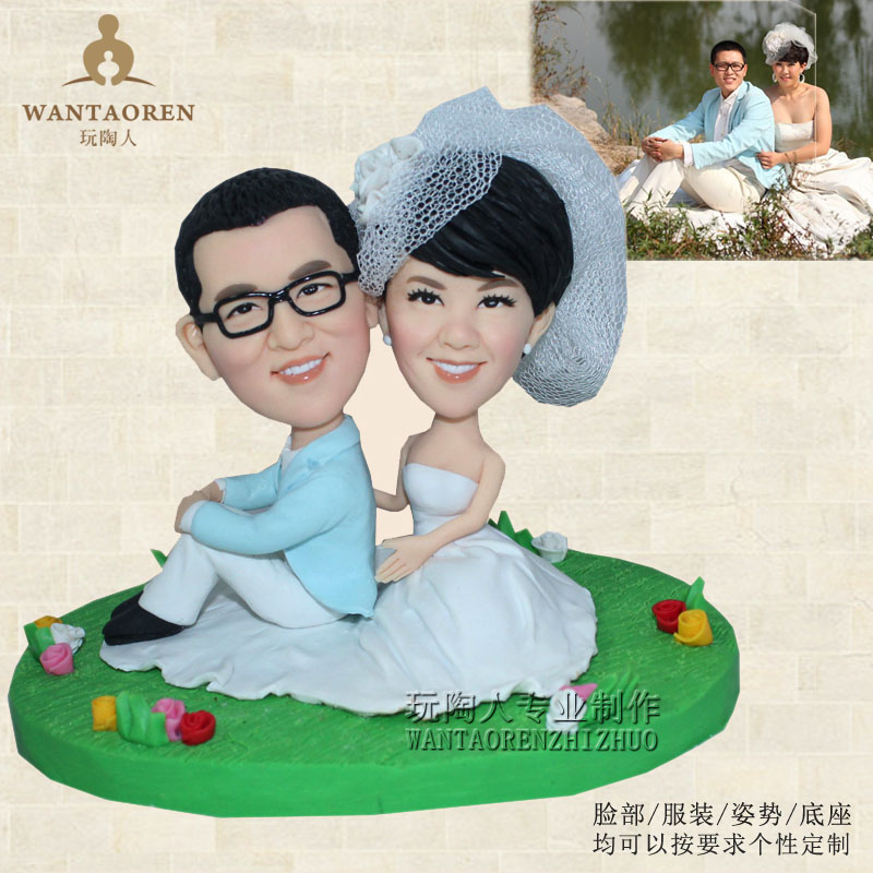 Grass sitting wedding dress--DIY real dolls, clay figurines, soft pottery dolls, custom dolls