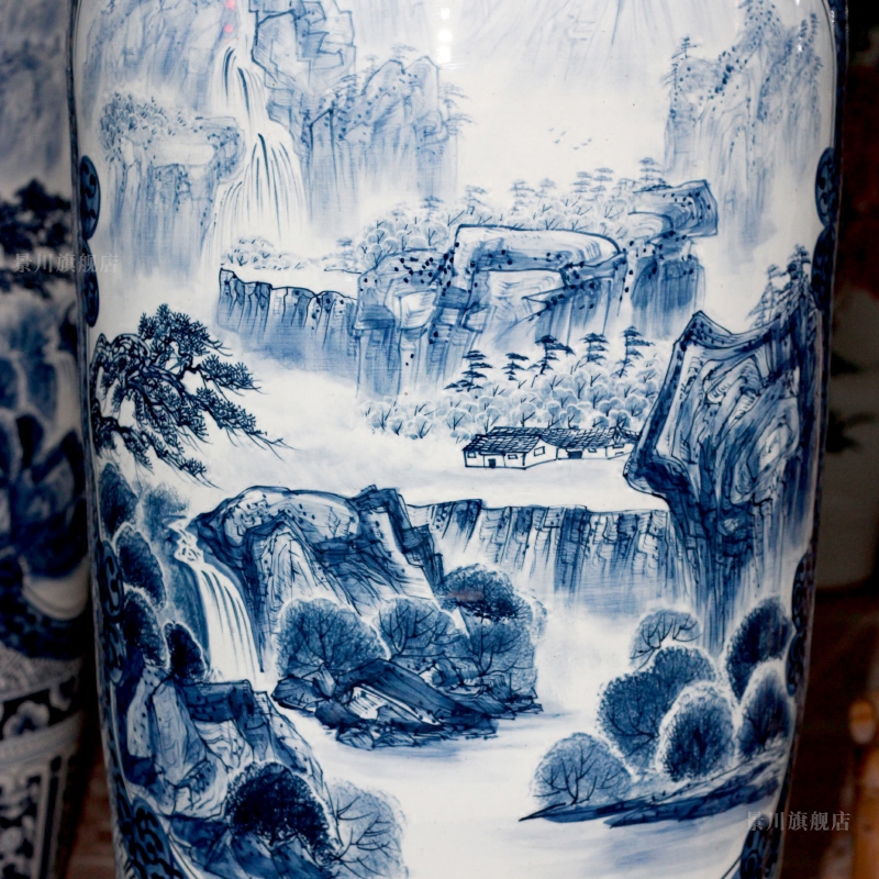 Jingdezhen porcelain ceramics hand - made landscape painting home sitting room of large vases, hotel shop furnishing articles act the role ofing is tasted