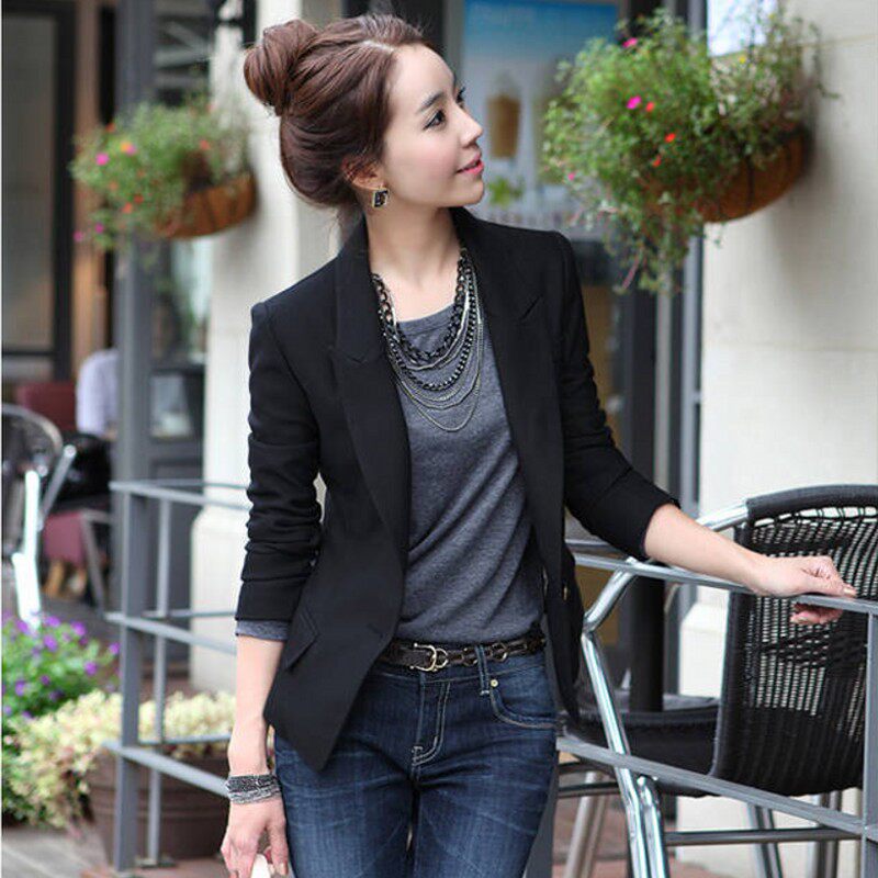 Ladies job interview formal suit suit workwear overalls autumn and winter OL interview professional small suit female
