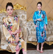 Phong cách dân tộc cổ điển tang nữ đồ ngủ Nhật Bản kimono áo choàng áo choàng tắm nhà quần áo retro áo choàng