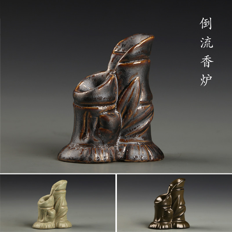 Creative ceramic tower incense burner viewing smoke back incense burner antique time running aromatherapy purple sand Tower incense agarwood incense furnace