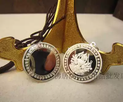 Amulet Sterling silver quasi-mention mirror pendant 925 Sterling silver quasi-mention Buddha pendant Sterling silver Buddha exquisite necklace