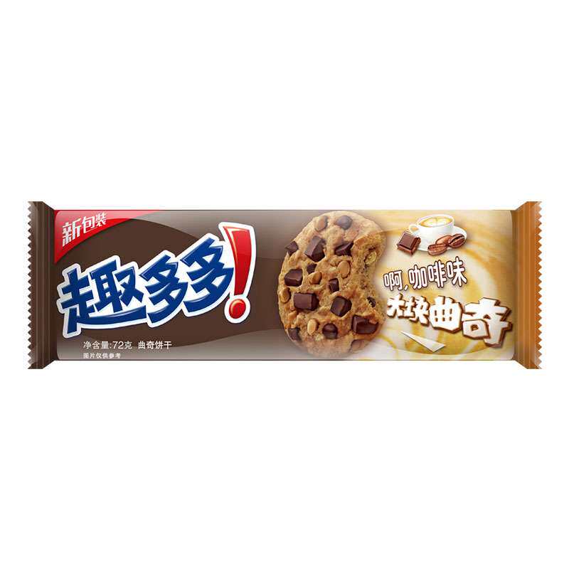 【苏宁易购】趣多多大块巧克力味曲奇饼干（浓醇咖啡味）72g/袋