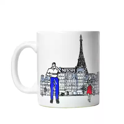 Taiwan Nescafe Coffee cup Mug Paris street sketch style cup Early collection