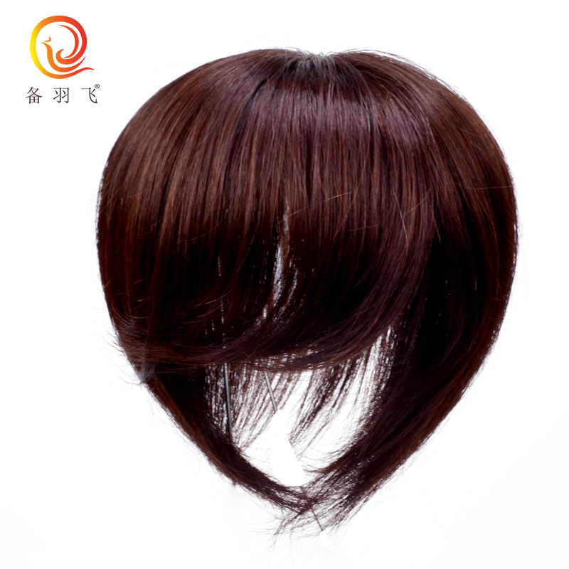 备羽飞 真发假发遮白发头顶补发片真人发丝刘海中老年织发发块女
