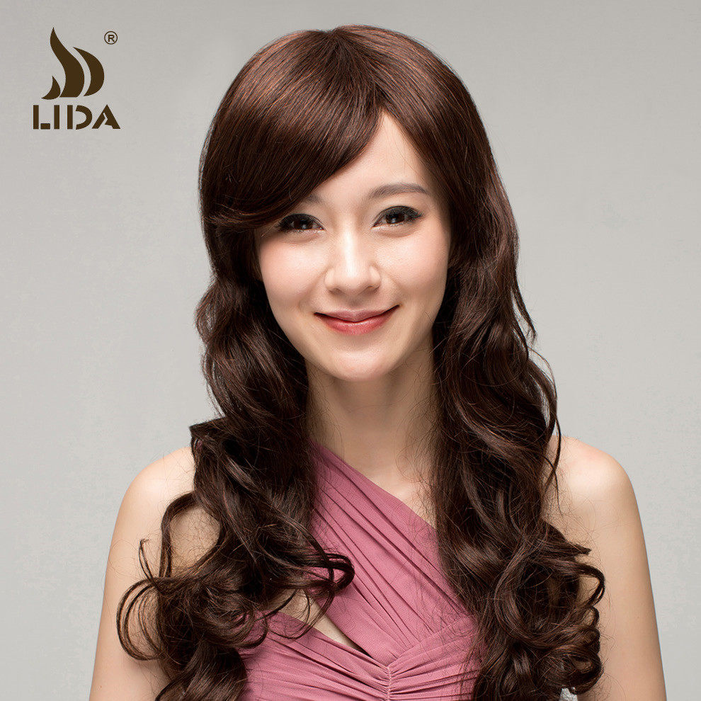 利达 手织假发 真发假发长卷发 大波浪卷发 假发中长卷发女士发套