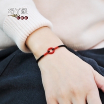 Red rope record color safety circle hand rope anklet complete guarantee safety handmade mens and womens woven red rope bracelet