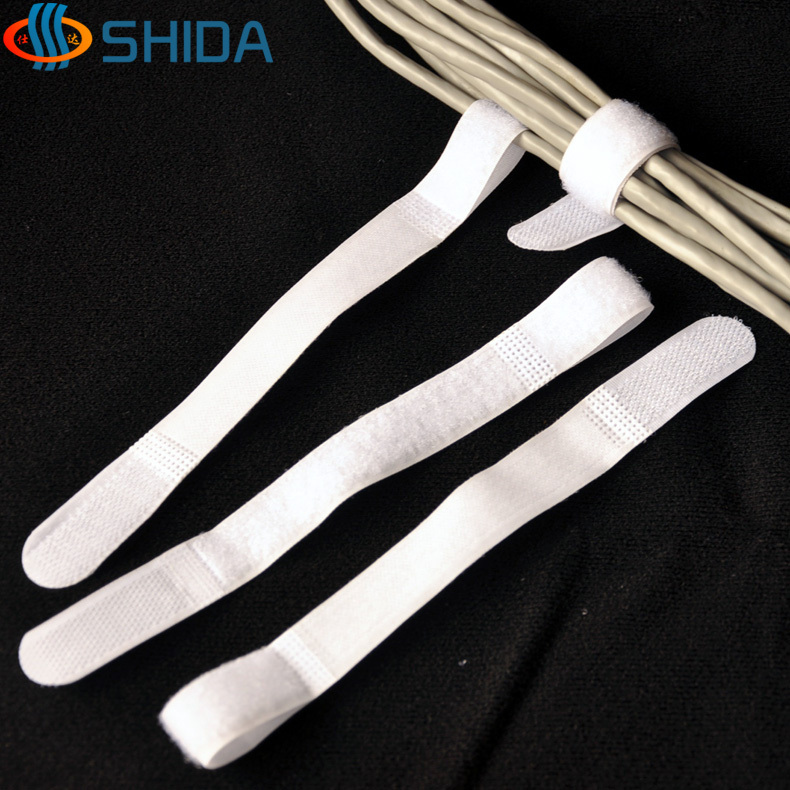Shida White P-Shaped Velcro Cable Ties, Cable Ties, Cable Management Belts, Cable Ties 20*195mm (10 Pieces)