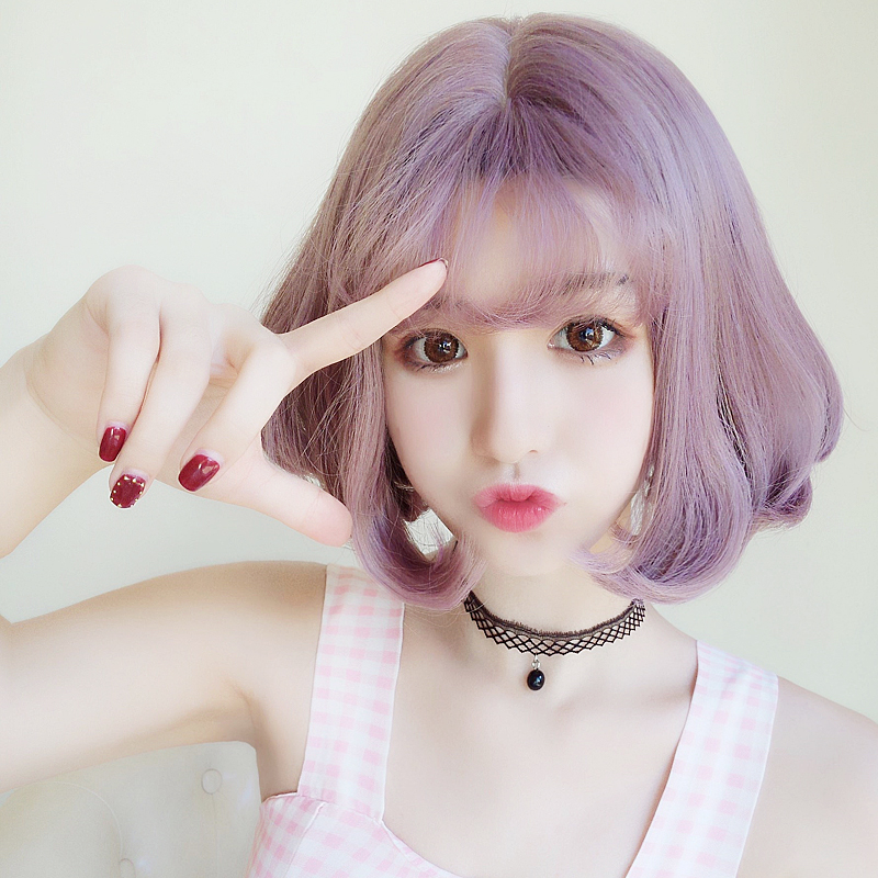 原宿薄腾色假发日常 洛丽塔女原宿cos假发短发梨花卷lolita假发