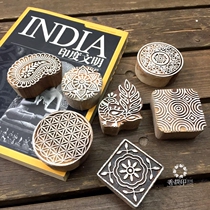 Hot hot sale Indian blue dye tool Block Bullock personality DIY wood wood carving type extension stamp Old-fashioned
